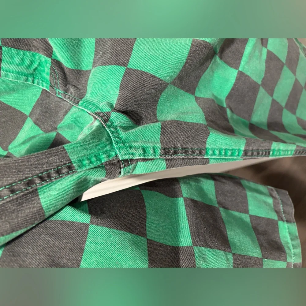 Bershka Green and Black Checker Jeans - Picture 8 of 10
